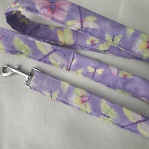 Purple Butterfly & Dragonfly Printed Leash